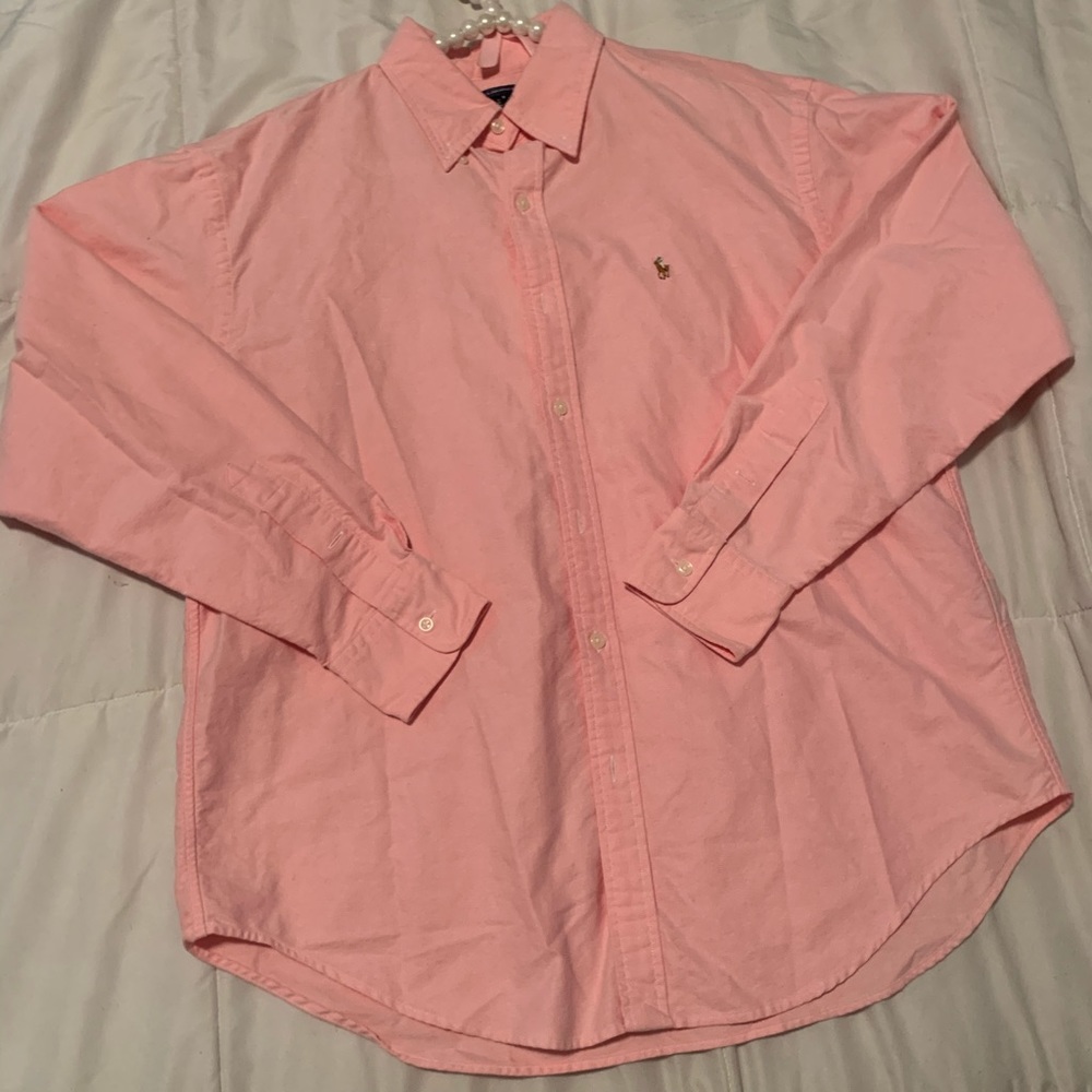 Ralph Lauren sport women’s pink button up EUC